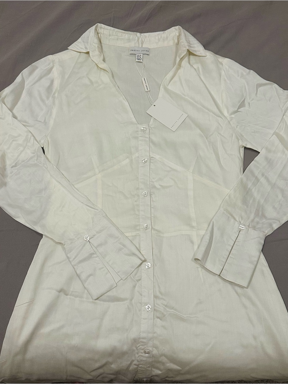 Pretty Lavish (NWT) - Corset Bodice Maxi Long Sleeve Dress. Size 6